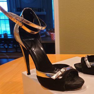 PIERRE HARDY Black/Silver/Copper platform sandals